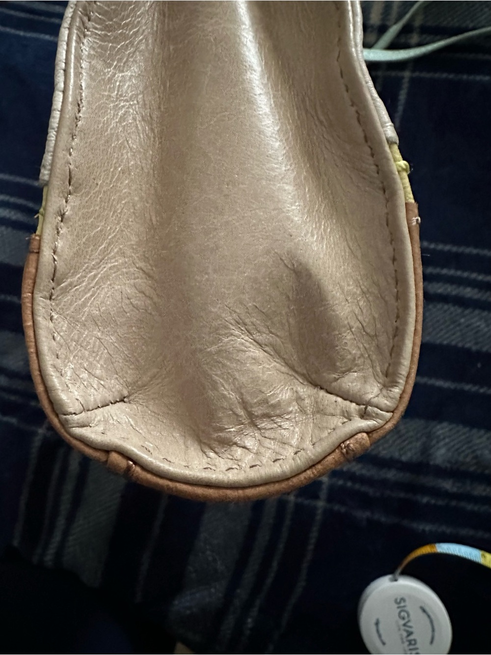 The Sak Leather Colorblock Crossbody in Ivory, Tan & Yellow Accent - Picture 5 of 8